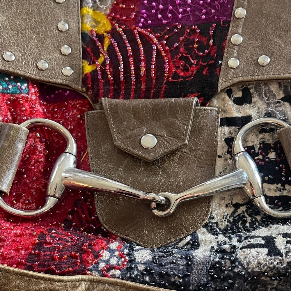 Multicolor Patchwork Shoulder Bag - image 7